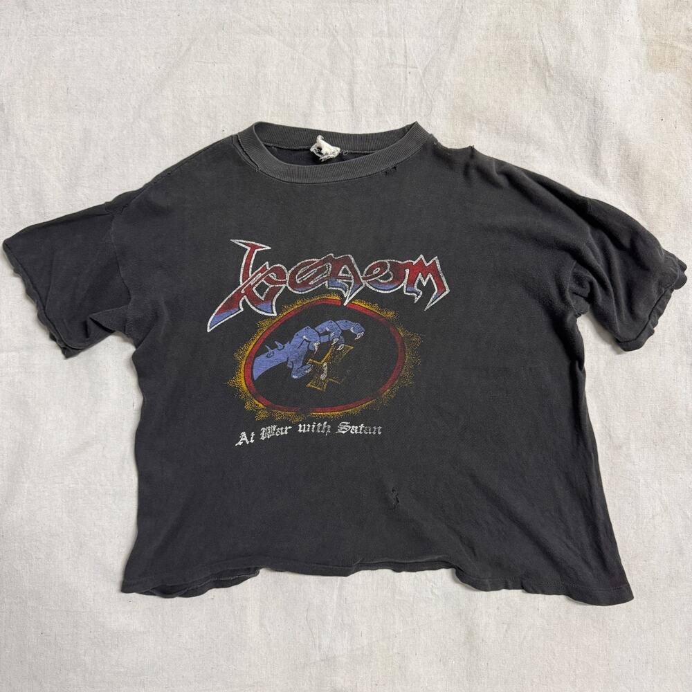 Vintage 1984 80s Venom At War With Satan Black Metal World Tour Band T Shirt XL